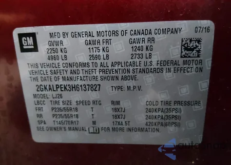 2017 GMC Terrain Slt from USA, damaged, VIN 2GKALPEK3H6137827